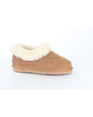 Warmbat Barraba cognac dames pantoffel (gesloten hiel)