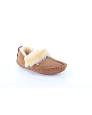 Warmbat Barrine cognac dames pantoffel (gesloten hiel)