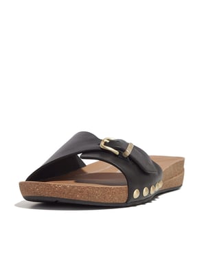 FitFlop Iqushion adjustable buckle leather slides
