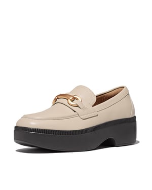 FitFlop F-luma chunky-snaffle leather demi-wedge loafers