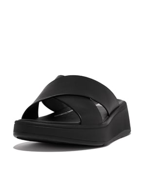 FitFlop F-mode leather flatform cross slides