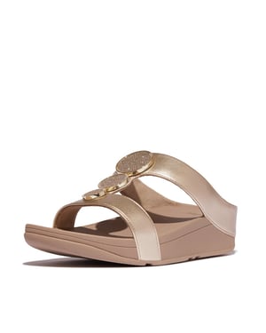 FitFlop Halo bead-circle metallic h-bar slides