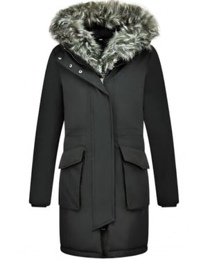 Gentile Bellini Lange parka jas met faux bontkraag