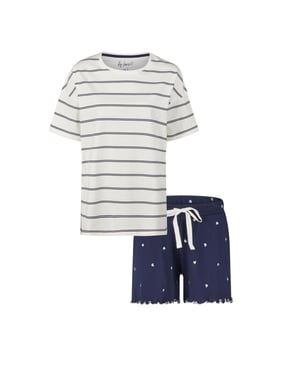 By Louise Dames korte pyjama set shortama off-white