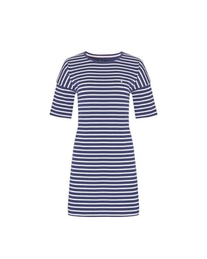 By Louise Dames nachthemd korte mouwen navy gestreept