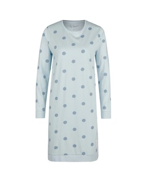 By Louise Dames nachthemd lange mouw katoen blauw gestipt