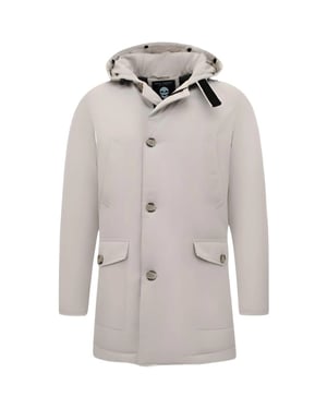 Enos Gewatteerde parka met capuchon beige