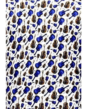 Tony Backer Overhemden met gitaar print blauw
