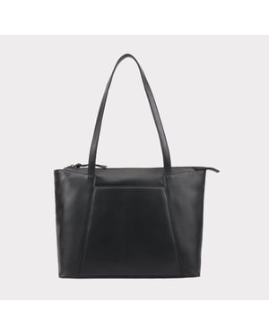 Catria Leather Shoulder Bag in Navy