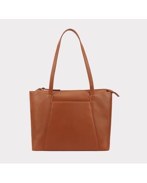 Catria Leather Shoulder Bag in Brown
