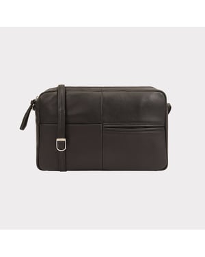 Batian Leather Cross Body Bag in Black