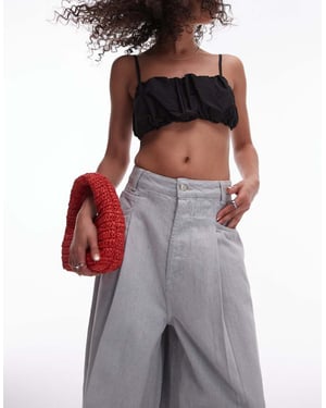 Topshop techy fabric bralet in black