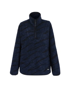 Regatta Dam Frankie Abstract Borg Half Zip Fleecejacka (Marin/ svart)