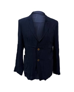 Giorgio Armani Enkelknoop Blazer met Zakken in Donkerblauwe Katoen