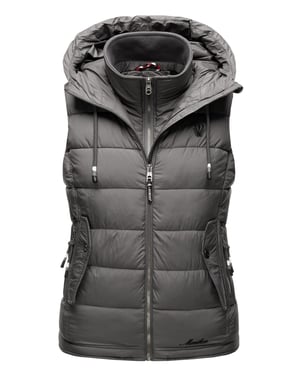 Marikoo dames gewatteerd vest – Taisaa, licht met capuchon & snackvak