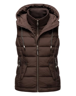 Marikoo dames gewatteerd vest – Taisaa, licht met capuchon & snackvak