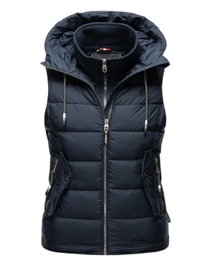 Marikoo dames gewatteerd vest – Taisaa, licht met capuchon & snackvak