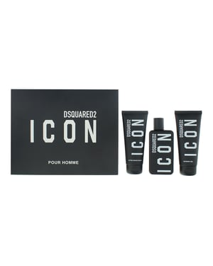 Dsquared2 Icon Pour Homme Eau de Parfum 100ml, Shower Gel 100ml + Aftershave Balm 100ml Gift Set