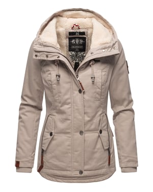 Marikoo dames winterjas met teddyfleece voering & capuchon