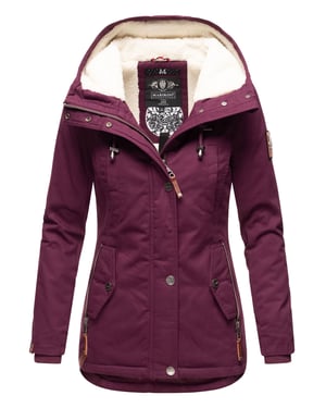 Marikoo dames winterjas met teddyfleece voering & capuchon