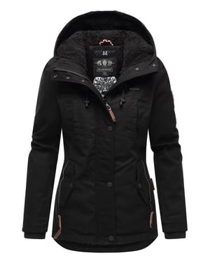 Marikoo dames winterjas met teddyfleece voering & capuchon
