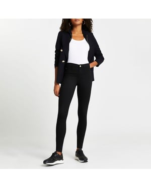 River Island Womens Jeans Black Molly Mid Rise Tall