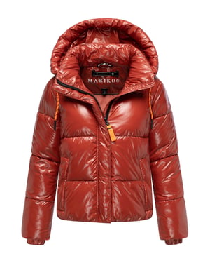 Marikoo dam quiltad vinterjacka Skyraa med huva & glansig design