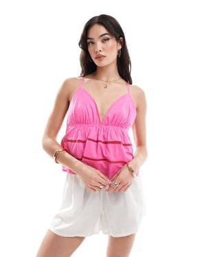 ONLY woven cami top in pink
