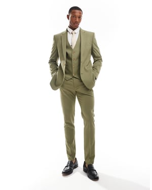 ASOS DESIGN skinny suit trouser in sage