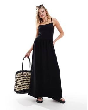 ASOS DESIGN cami with full hem maxi dress in black