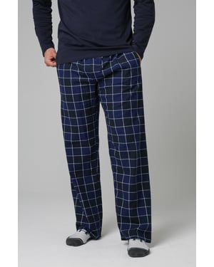 Blue Cotton Checked Pyjama Trousers