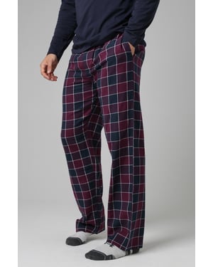 Purple Cotton Checked Pyjama Trousers
