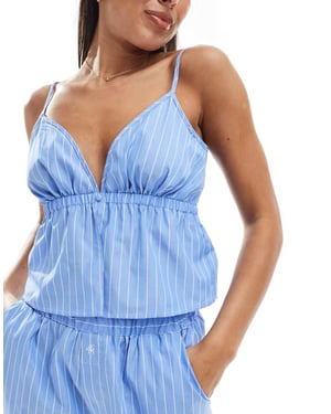 4th & Reckless Aviva stripe button cami in blue