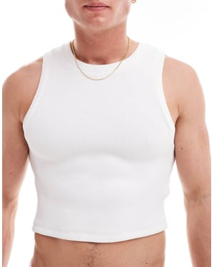 ASOS DESIGN crinkle vest in white