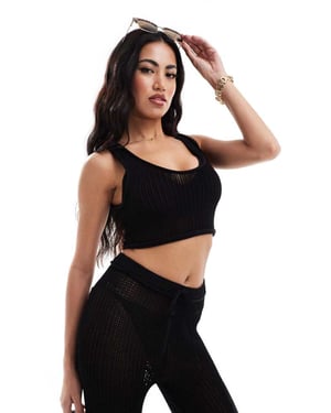 The Couture Club co-ord cropped knitted vest in black