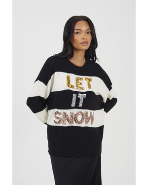 Black Crew Neck Sequin Christmas Jumper
