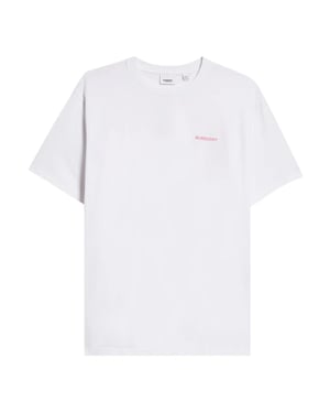 Wit T-shirt Met Burberry-logo Op De Achterkant