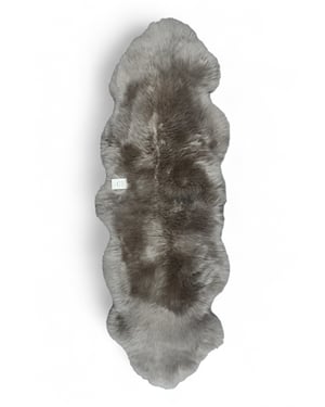 Äkta fårskinnsmatta med svampmotiv, fluffig, silkeslen mjuk ull