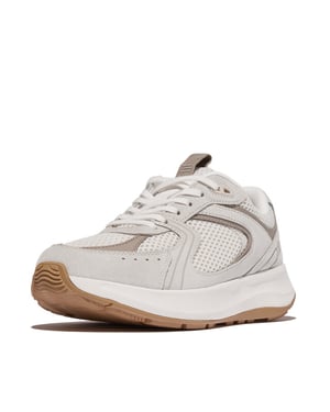 FitFlop F-mode flow suede/mesh/leather flatform sneakers