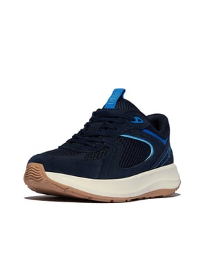FitFlop F-mode flow suede/mesh/leather flatform sneakers