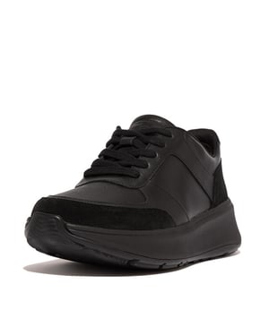 FitFlop F-mode leather/suede flatform sneakers