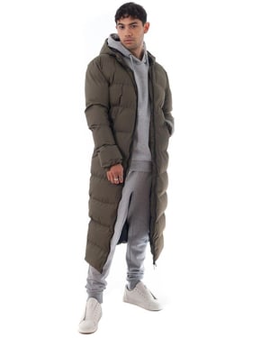 Soulstar Mens Longline Padded Puffer Jacket Hooded