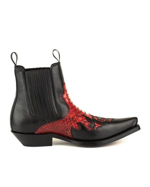 Mayura Boots Cowboy laarzen mannen rock-2500-box negro/piton rojo