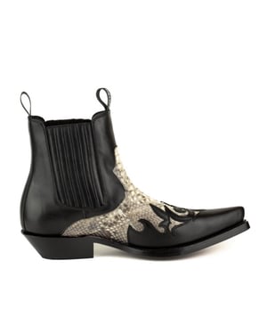 Mayura Boots Cowboy laarzen rock-2500-box negro/piton blanco