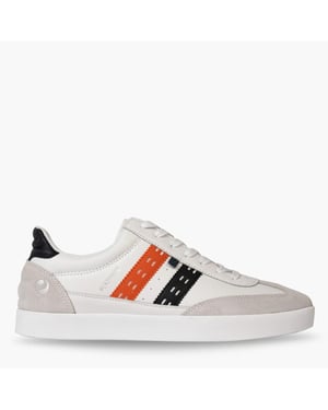 Q1905 Sneaker platinum wit/donkerblauw/oranje