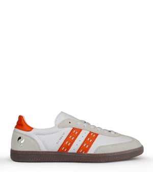 Q1905 Sneaker titanium wit/oranje