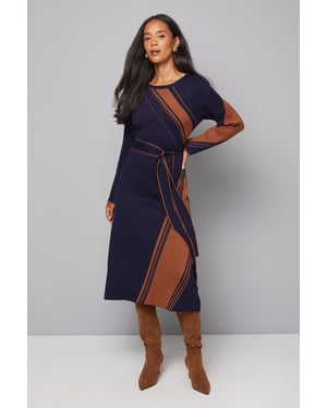 Asymmetric Jacquard Knitted Dress