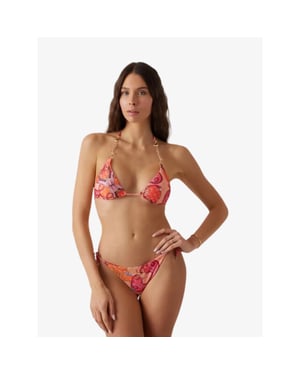 Guess Dames bikinitop triangle removable pads glam chains orange