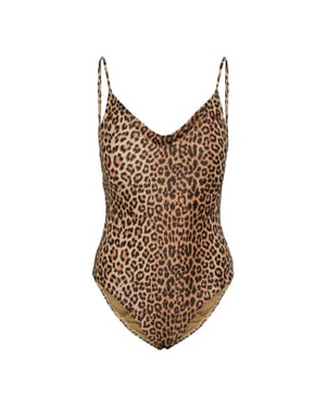 Pieces Dames badpak pcbaomi ronde hals panterprint