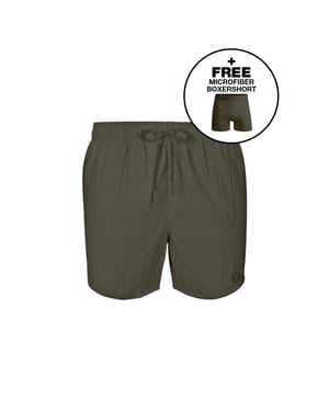 Muchachomalo Jongens zwembroek leger + gratis microfiber boxershort